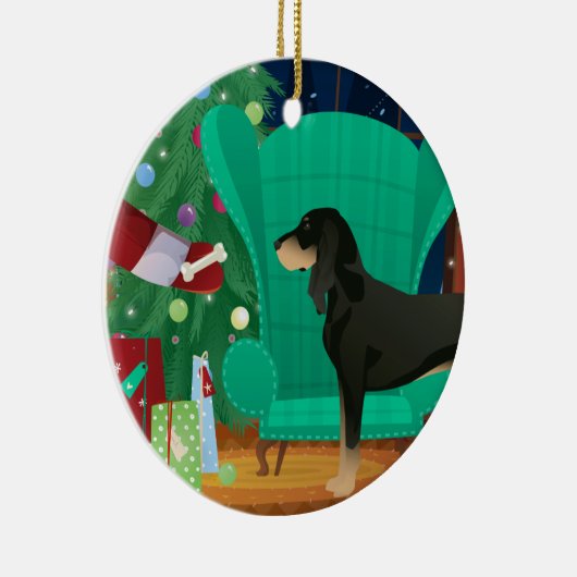 Black and Tan Coonhound Weihnachten Weihnachten We Keramik Ornament (Rechts)