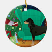Black and Tan Coonhound Weihnachten Weihnachten We Keramik Ornament (Vorne)
