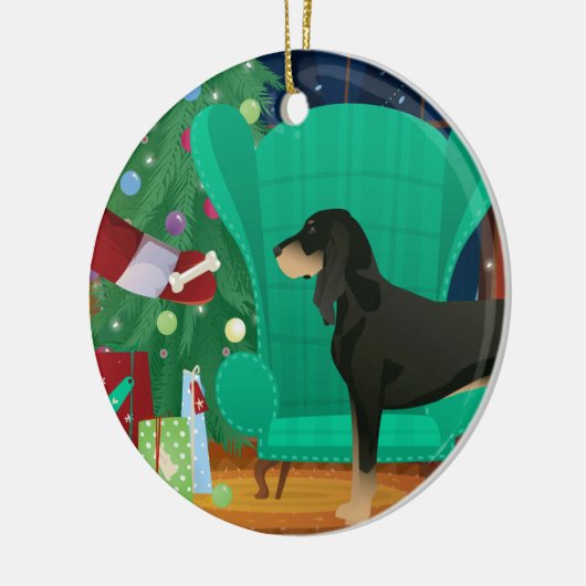 Black and Tan Coonhound Weihnachten Weihnachten We Keramik Ornament (Links)