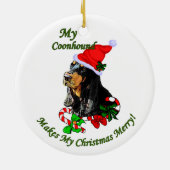 Black and Tan Coonhound Weihnachtsgeschenke Orname Keramikornament (Hinten)