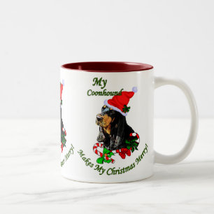 Black and Tan Coonhound Weihnachtsgeschenke Zweifarbige Tasse