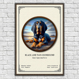 Black and Tan Coonhound Zoologie-Serie Poster