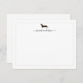 Black and Tan Dachshund Border Personalized Mitteilungskarte (Vorne/Hinten)