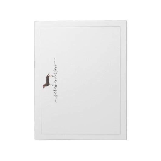 Black and Tan Dachshund Border Personalized Notizblock (Rotiert)