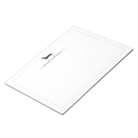 Black and Tan Dachshund Border Personalized Notizblock (angewinkelt)