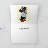 Black and Tan Dachshund Easter Bunny Card Karte (Innenseite)