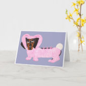 Black and Tan Dachshund Easter Bunny Card Karte (Gelbe Blume)