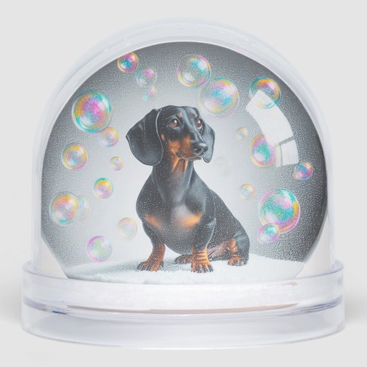 BLACK AND TAN DACHSHUND SNOW GLOBE SCHNEEKUGELN (Vorderseite)