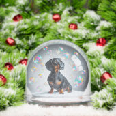 BLACK AND TAN DACHSHUND SNOW GLOBE SCHNEEKUGELN (Weihnachten)