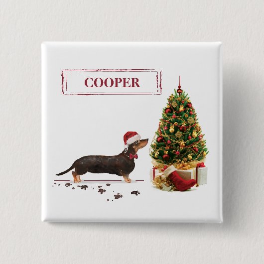Black and Tan Dackel Funny Christmas Dog Button (Vorderseite)