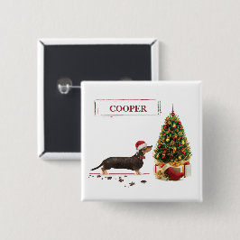 Black and Tan Dackel Funny Christmas Dog Button