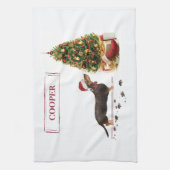 Black and Tan Dackel Funny Christmas Dog Geschirrtuch (Vertikal)