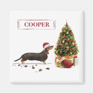 Black and Tan Dackel Funny Christmas Dog Magnet