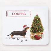 Black and Tan Dackel Funny Christmas Dog Mousepad (Vorne)