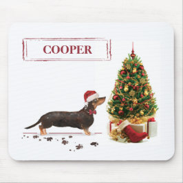Black and Tan Dackel Funny Christmas Dog Mousepad