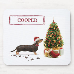 Black and Tan Dackel Funny Christmas Dog Mousepad
