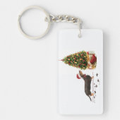 Black and Tan Dackel Funny Christmas Dog Schlüsselanhänger (Vorderseite)