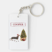Black and Tan Dackel Funny Christmas Dog Schlüsselanhänger (Rückseite)