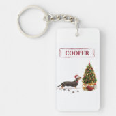 Black and Tan Dackel Funny Christmas Dog Schlüsselanhänger (Vorderseite)