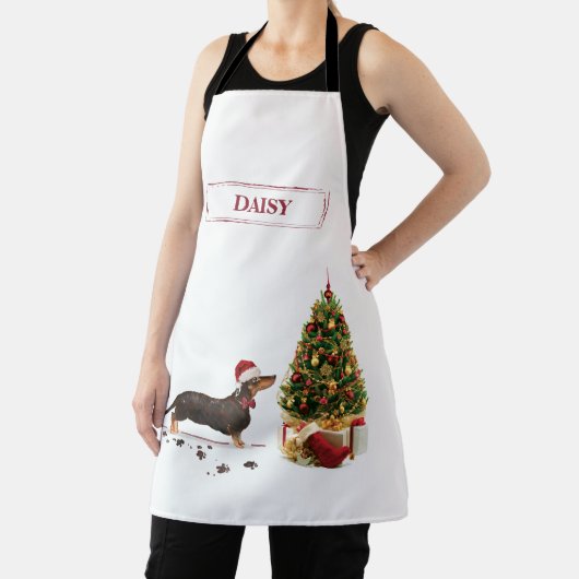Black and Tan Dackel Funny Christmas Dog Schürze (InSitu)