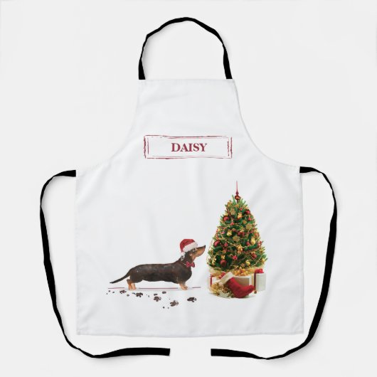 Black and Tan Dackel Funny Christmas Dog Schürze (Vorderseite)