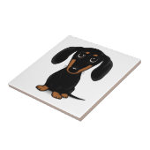 Black and Tan Dackel Niedlich Weiner Dog Fliese (Seite)