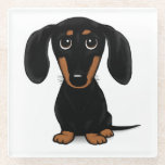 Black and Tan Dackel Niedlich Weiner Dog Glasuntersetzer<br><div class="desc">Niedlicher Cartoon schwarz und tan Dackel Keramik Fliesen.</div>