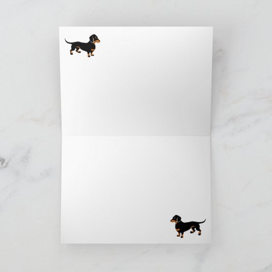 Black and Tan Dackel Pattern Vielen Dank Anmerkung Dankeskarte (Innenseite)