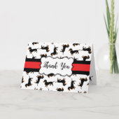 Black and Tan Dackel Pattern Vielen Dank Anmerkung Dankeskarte (Vorderseite)