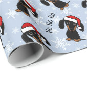 Black and Tan Dackel Weihnachten Personalisiert Geschenkpapier (Rolleneckpunkt)