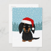 Black and Tan Dackel Weihnachtsfertiger Hund Custo Postkarte (Vorne/Hinten)