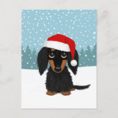 Black and Tan Dackel Weihnachtsfertiger Hund Custo Postkarte (Vorderseite)