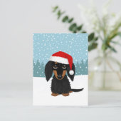 Black and Tan Dackel Weihnachtsfertiger Hund Custo Postkarte (Stehend Vorderseite)