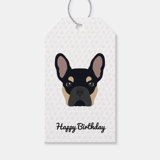 Black and Tan French Bulldog zum Geburtstag Geschenkanhänger (Vorderseite)
