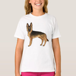Black and Tan German Shepherds Fun Cartoon Zeichne T-Shirt