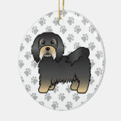 Black and Tan Havanese Niedlich Cartoon Dog Keramik Ornament (Links)