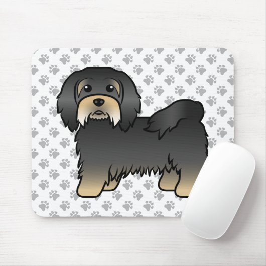 Black and Tan Havanese Niedlich Cartoon Dog Mousepad (Mit Mouse)