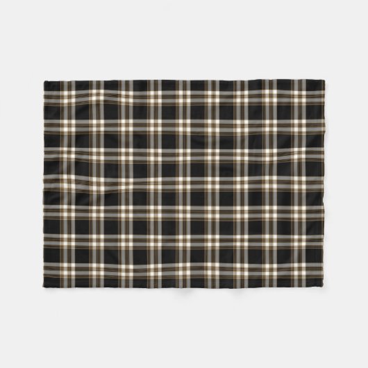 Black and Tan Irish MacGuinness Tartan Fleecedecke (Vorderseite (Horizontal))
