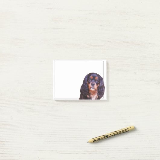 Black and Tan King Charles Spaniel Post It note Post-it Klebezettel (Auf Schreibtisch)