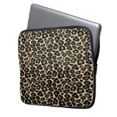 Black and Tan Leopard Print Laptopschutzhülle (Vorderseite Links)