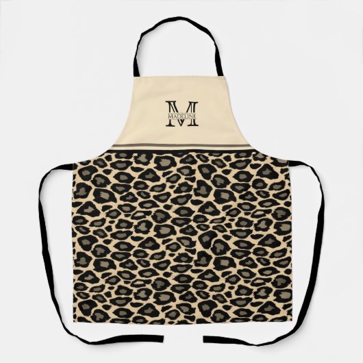 Black and Tan Leopard Print | MIT MONOGRAMM SCHÜRZ Schürze (Vorderseite)