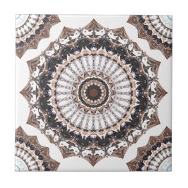 Black and Tan Mandala Pattern Fliese