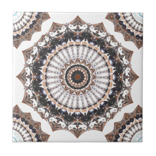 Black and Tan Mandala Pattern Fliese