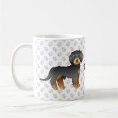 Black and Tan Mini Goldendoodle Cartoon Dog & Name Kaffeetasse (Links)