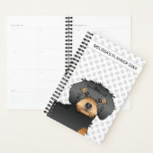 Black and Tan Mini Goldendoodle Cartoon Dog & Text Planer (Anzeige)