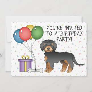 Black and Tan Mini Goldendoodle Niedlicher Hund Ge Einladung