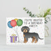 Black and Tan Mini Goldendoodle Niedlicher Hund Ge Einladung (Stehend Vorderseite)