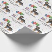 Black and Tan Mini Goldendoodle Niedlicher Hund Ge Geschenkpapier (Ecke)