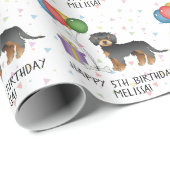 Black and Tan Mini Goldendoodle Niedlicher Hund Ge Geschenkpapier (Rolleneckpunkt)