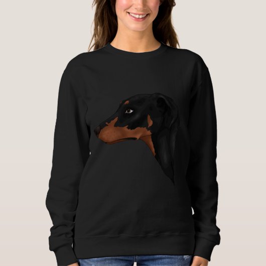 Black and Tan Natural Oars Doberman Sweatshirt (Vorderseite)
